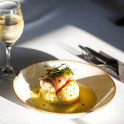 Pan-seared Monkfish at Gretna Hall Hotel